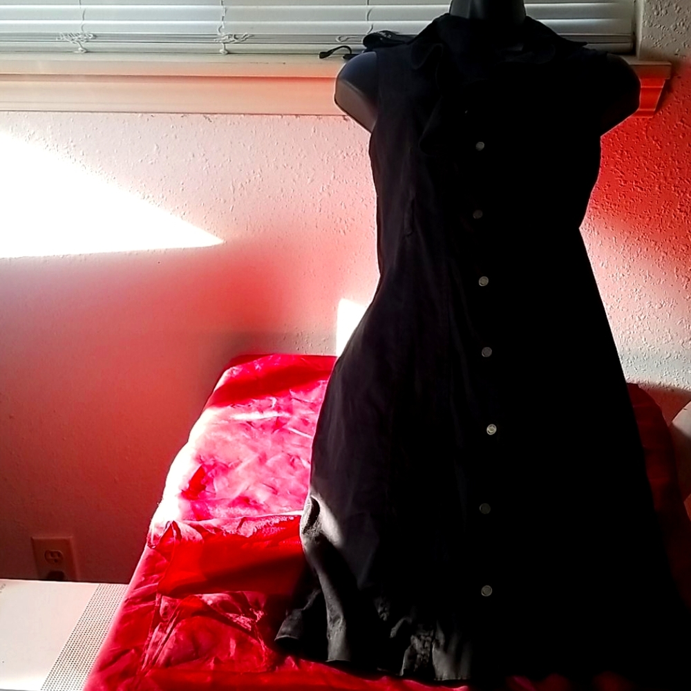 Calvin Klein black dress with ruffles